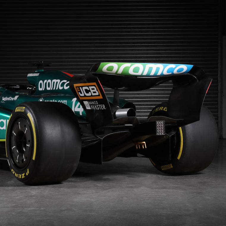 2023 Aston Martin Aramco F1® Team AMR23 Formula 1-inspired full-size show car, premium collector display vehicle for exhibitions, showrooms and motorsport enthusiasts