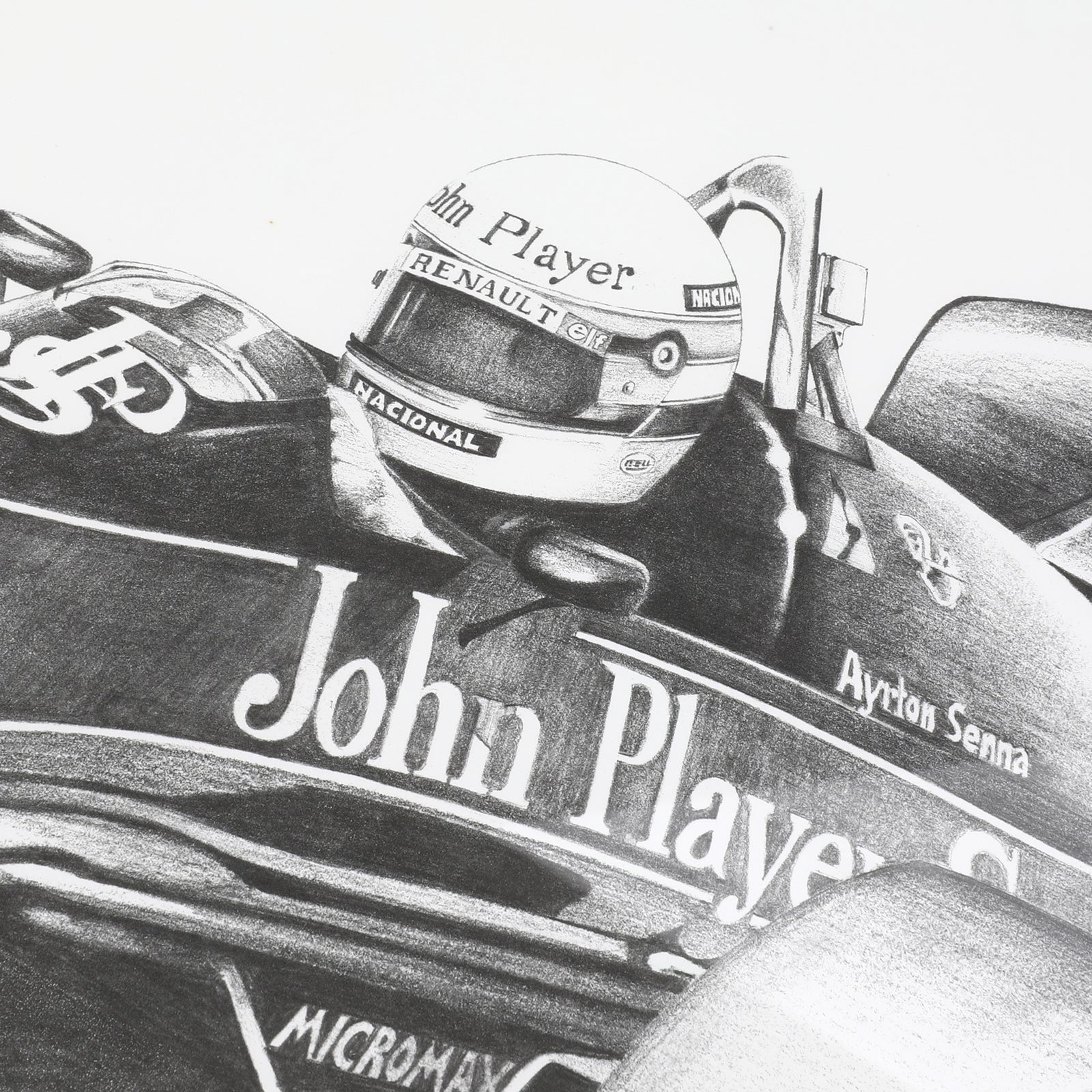 The Miami Auction LOT 012 - Ayrton Senna 1985 Lotus 97T Alan Stammers Print – Senna Signed