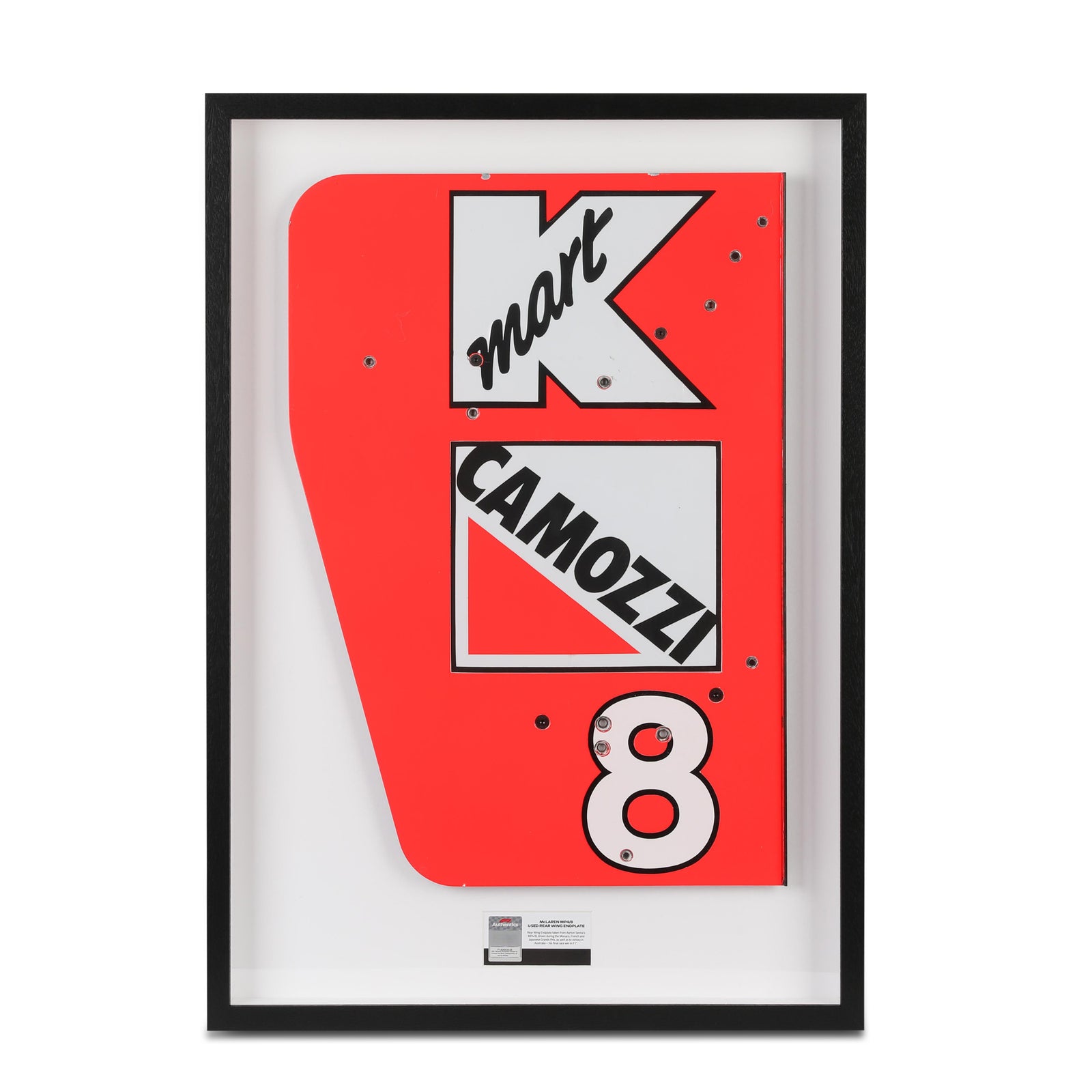 LOT 036 - Ayrton Senna 1993 McLaren F1® Team Race Used MP4/8 Left-hand Rear Wing Endplate