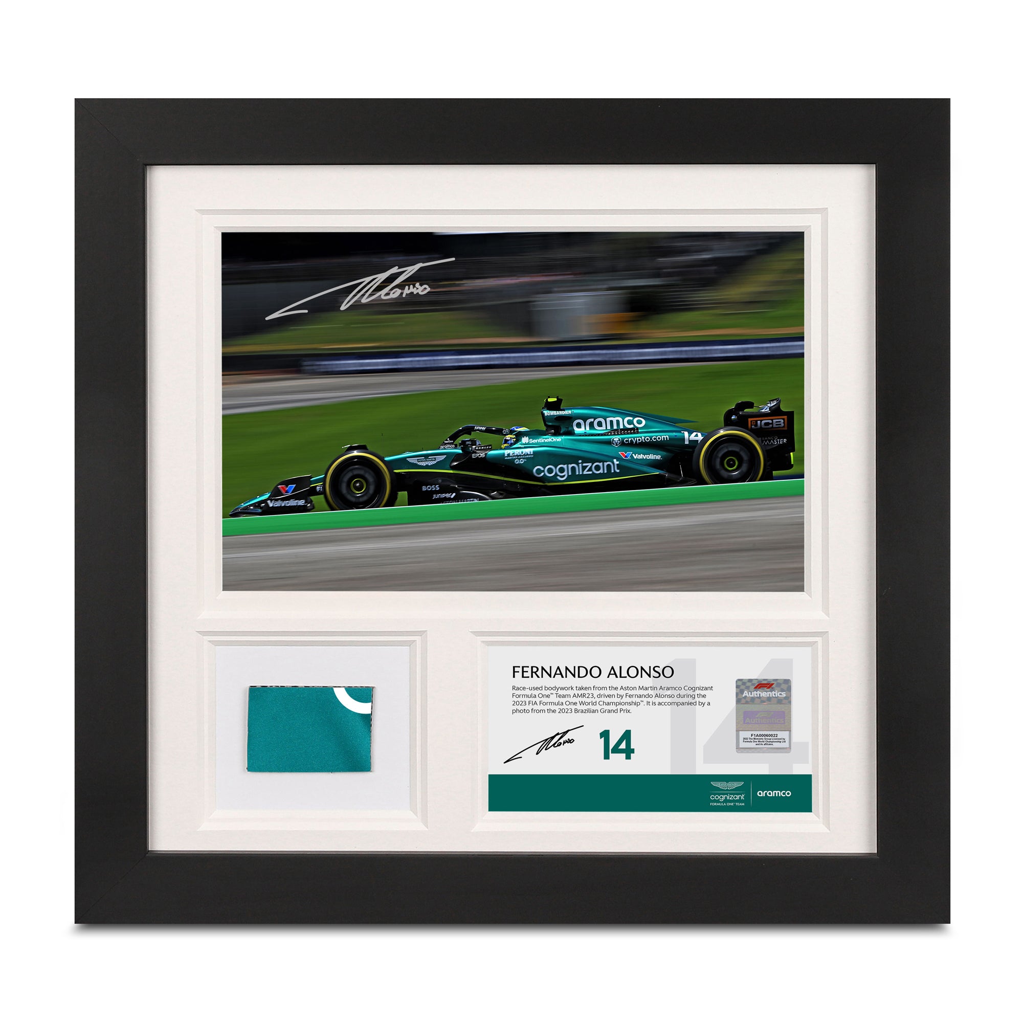 Fernando Alonso 2023 Signed Bodywork & Photo – São Paulo GP