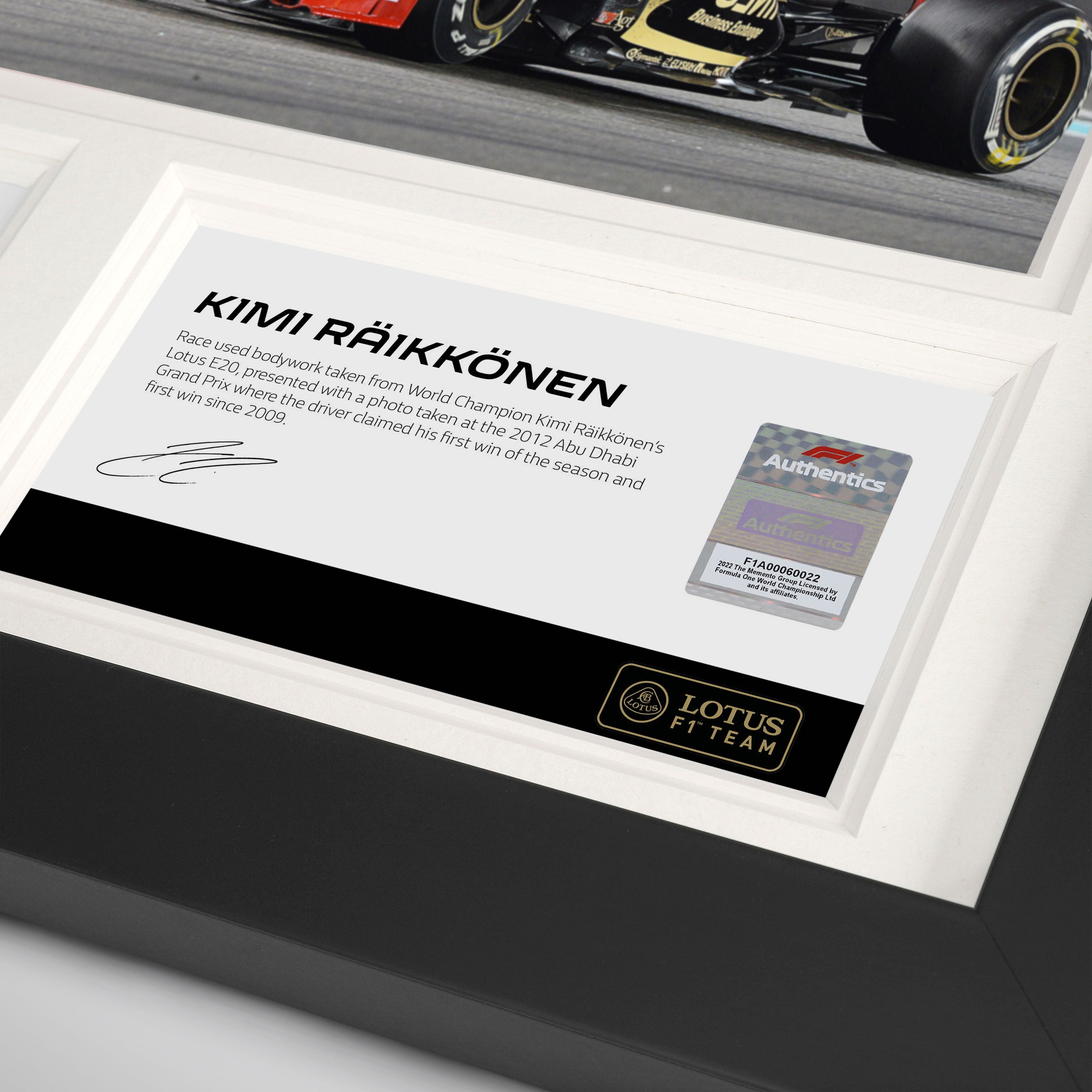 Kimi Räikkönen 2012 Bodywork & Photo – Abu Dhabi GP