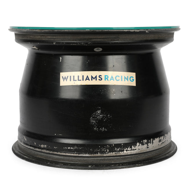 Williams F1 Team front wheel rim table Carlos Sainz Miami GP 2025 motorsport furniture display