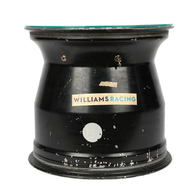 Williams F1 Team rear wheel rim table Carlos Sainz Azerbaijan GP 2025 race-used motorsport furniture