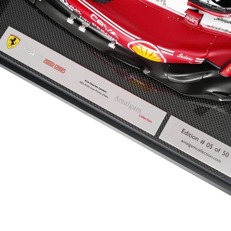 Charles Leclerc 2025 Ferrari SF-25 1:8 Scale Model - Italian GP Amalgam Collection