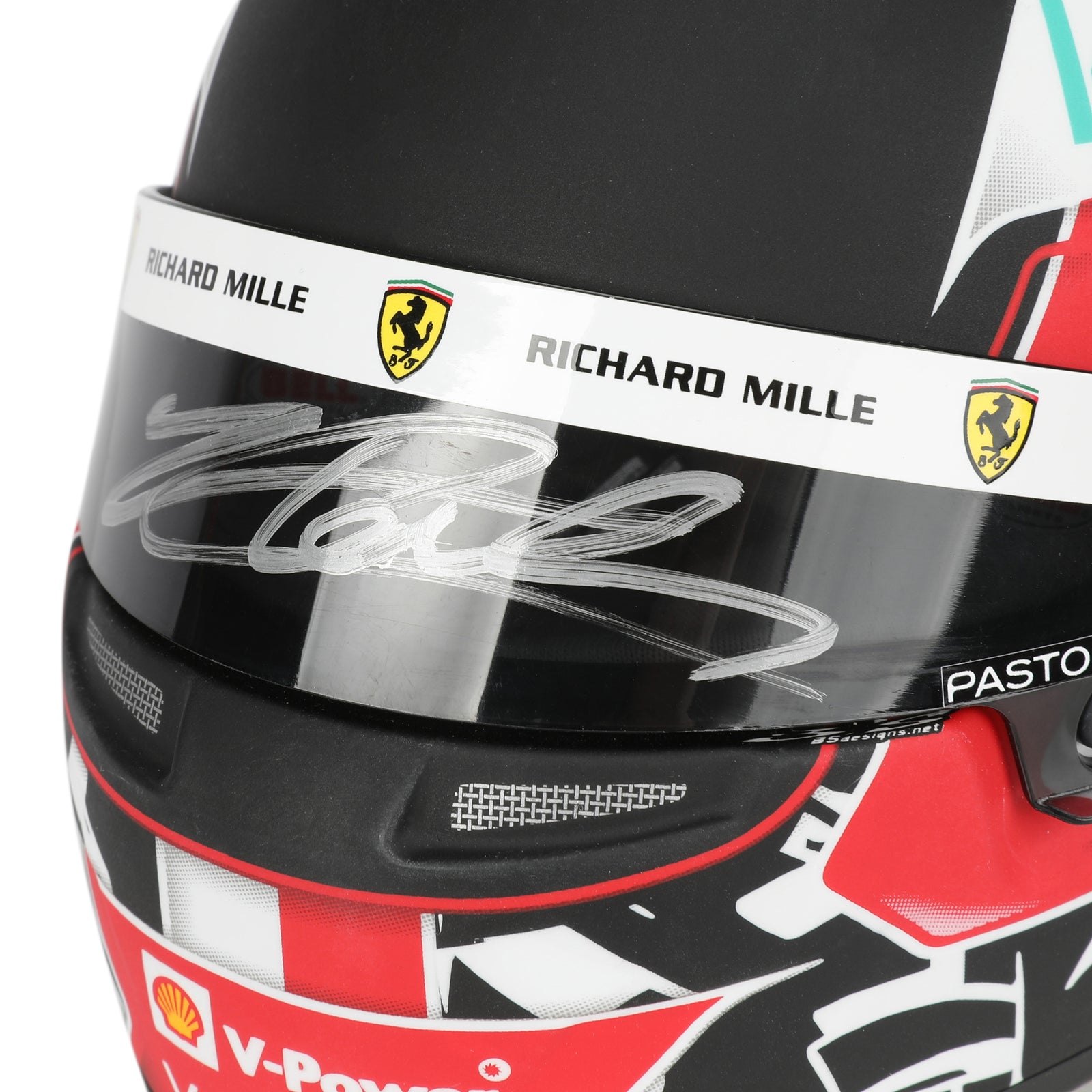 LOT 604 - Charles Leclerc 1:2 Signed Mini Helmet
