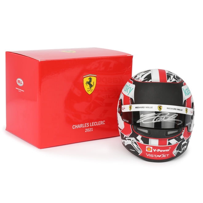 LOT 604 - Charles Leclerc 1:2 Signed Mini Helmet