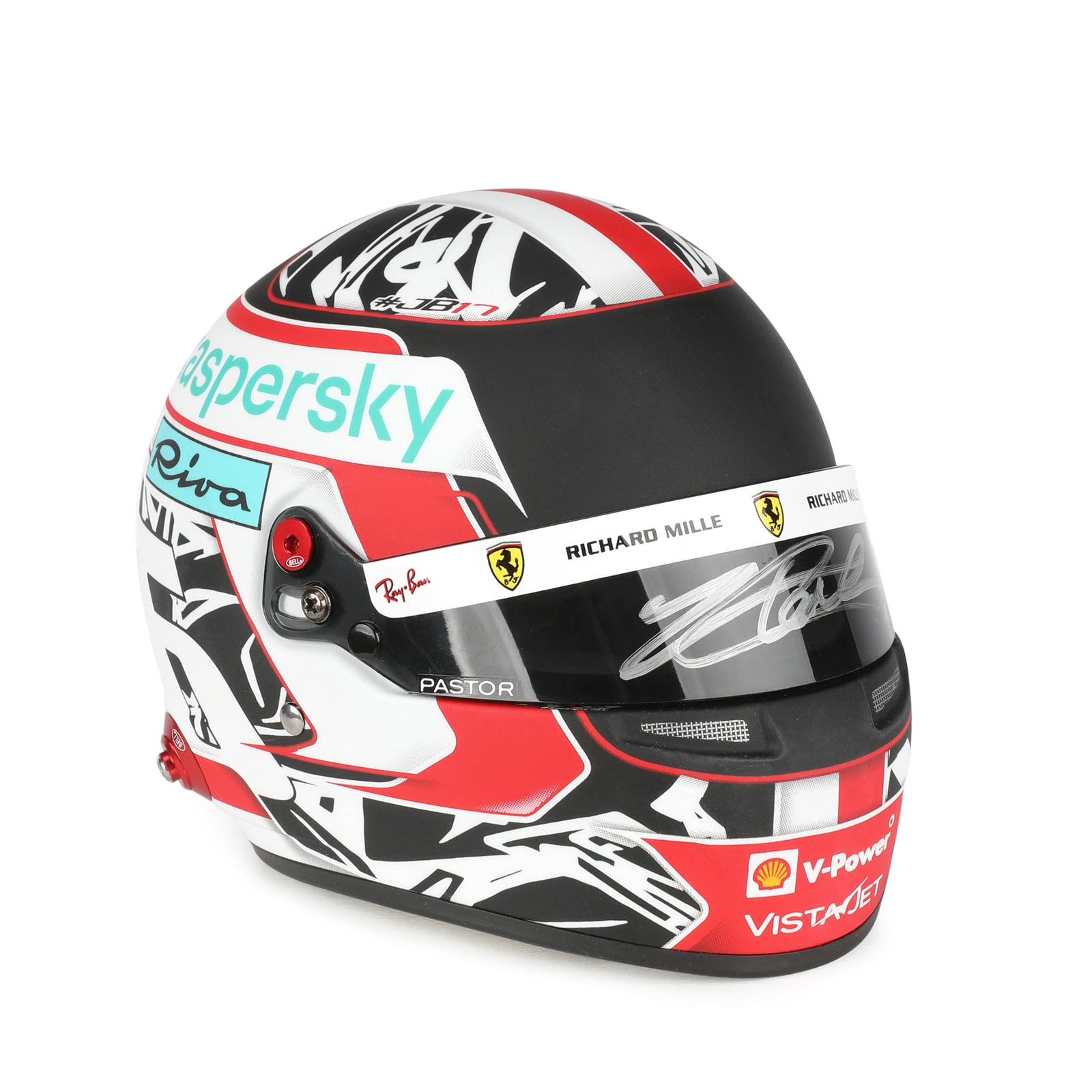 LOT 604 - Charles Leclerc 1:2 Signed Mini Helmet