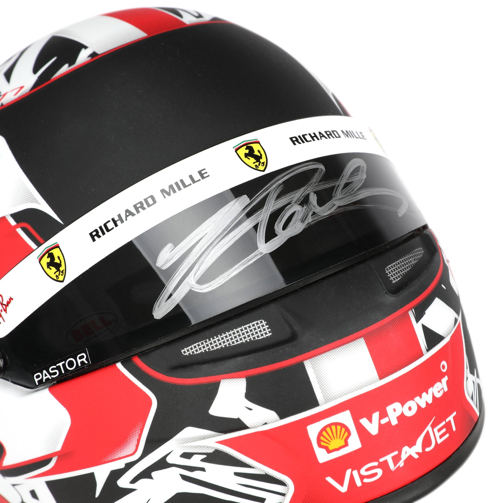 LOT 604 - Charles Leclerc 1:2 Signed Mini Helmet