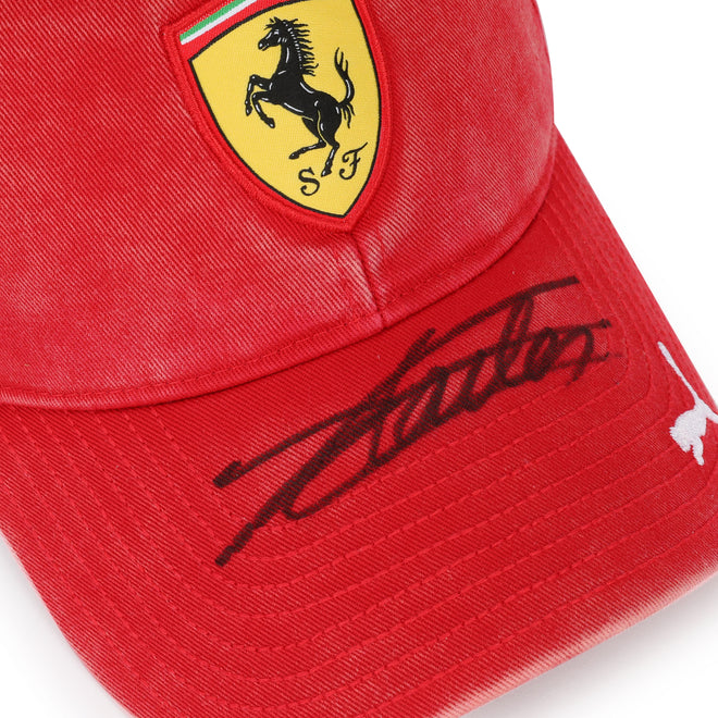 EARLY LOT 034 - Charles Leclerc Signed Ferrari Cap Desert Sun