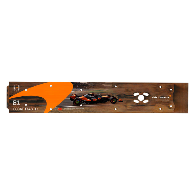 Oscar Piastri 2025 McLaren F1 Team Sprint Race Used Rear Skid Plank Wall Art - Chinese GP