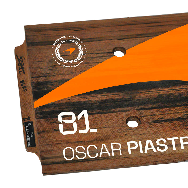 Oscar Piastri 2025 McLaren F1 Team Sprint Race Used Rear Skid Plank Wall Art - Chinese GP