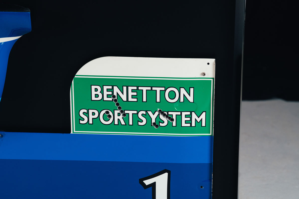 The Austin Auction LOT 024 - Michael Schumacher 1995 Benetton B195 Head Rest & Rear Wing Right-Hand Endplate –  Signed Framed