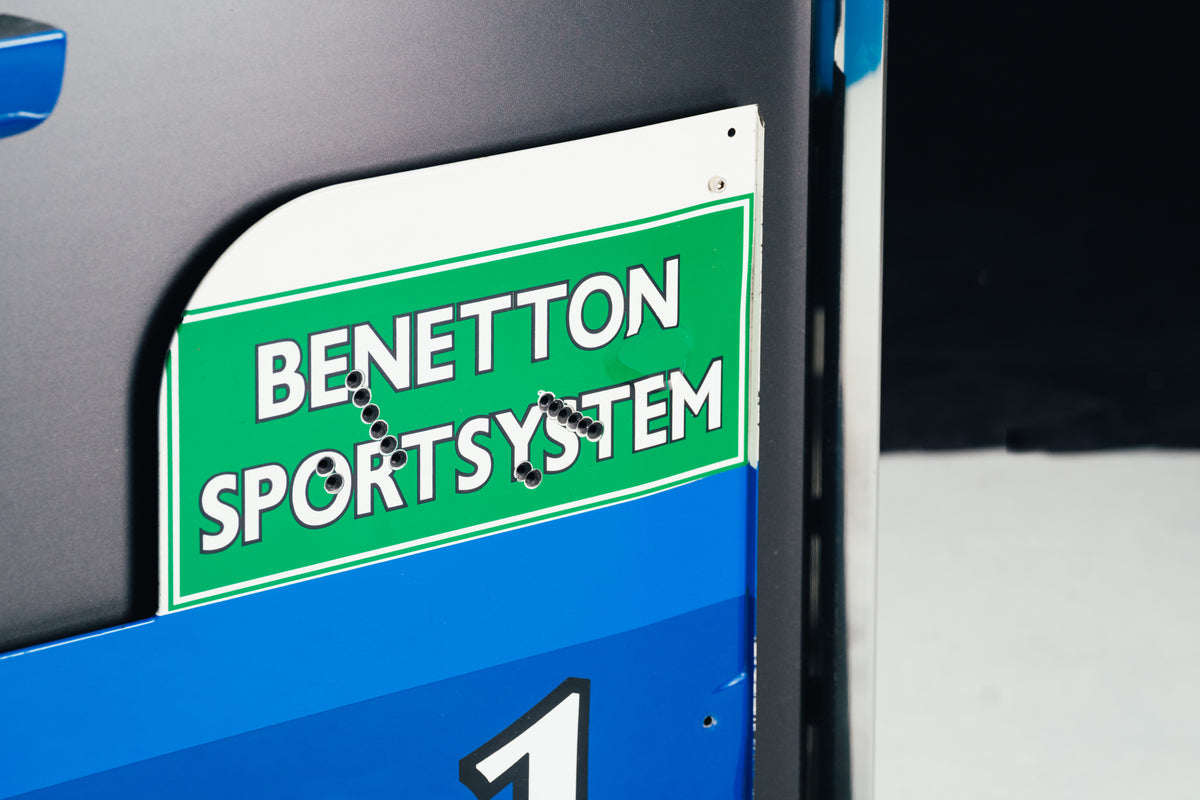 The Austin Auction LOT 024 - Michael Schumacher 1995 Benetton B195 Head Rest & Rear Wing Right-Hand Endplate –  Signed Framed