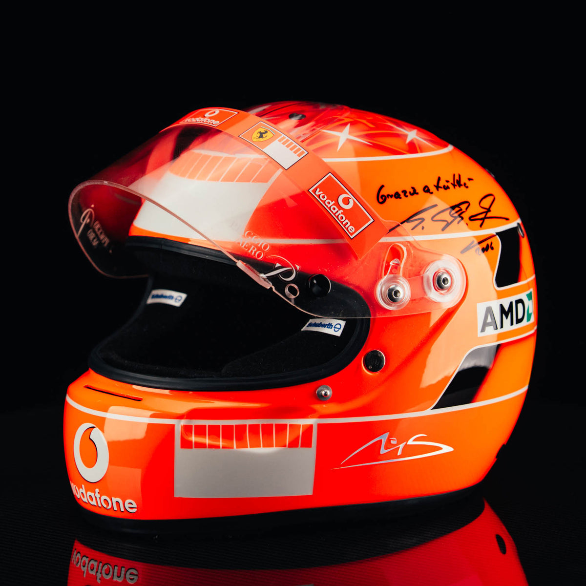 The Austin Auction LOT 025 - Michael Schumacher Signed 2006 Ferrari-Design Replica Helmet – Limited Edition 017/150