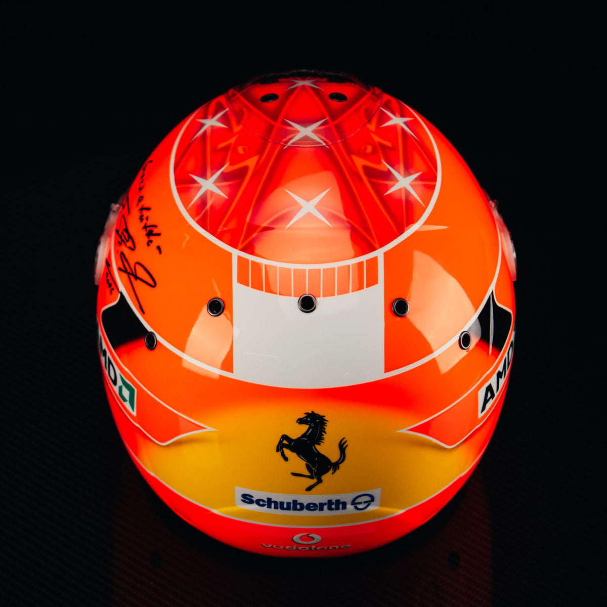 The Austin Auction LOT 025 - Michael Schumacher Signed 2006 Ferrari-Design Replica Helmet – Limited Edition 017/150