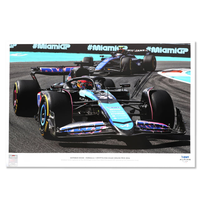 Esteban Ocon 2024 Signed Print – Miami GP