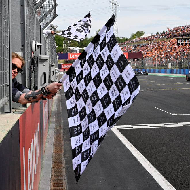 Hungarian Grand Prix 2027 personalised F1® chequered flag with your name official Formula 1 memorabilia