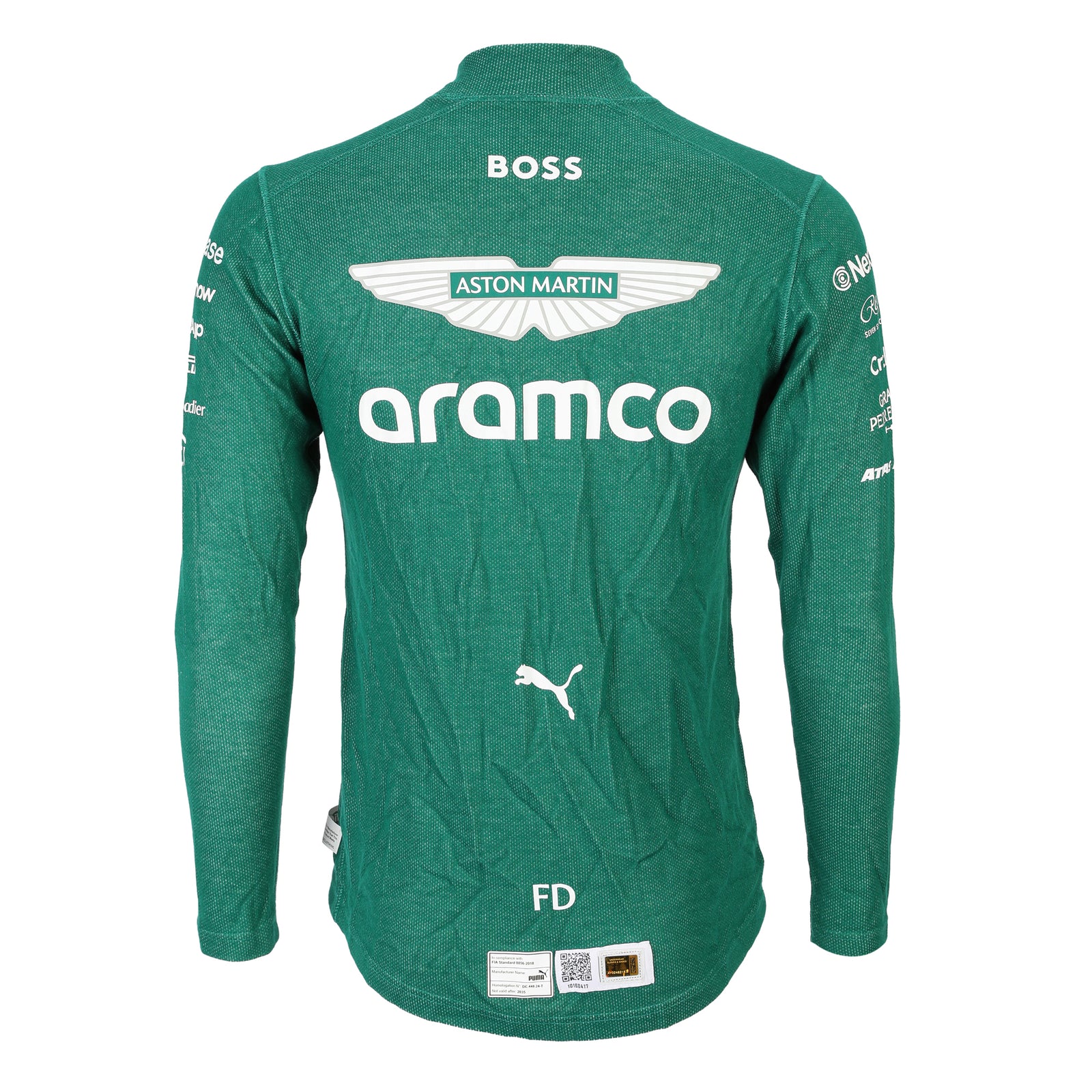 Season Launch LOT 163 - Felipe Drugovich 2025 Aston Martin Aramco Formula One Team Grand Prix Used Nomex