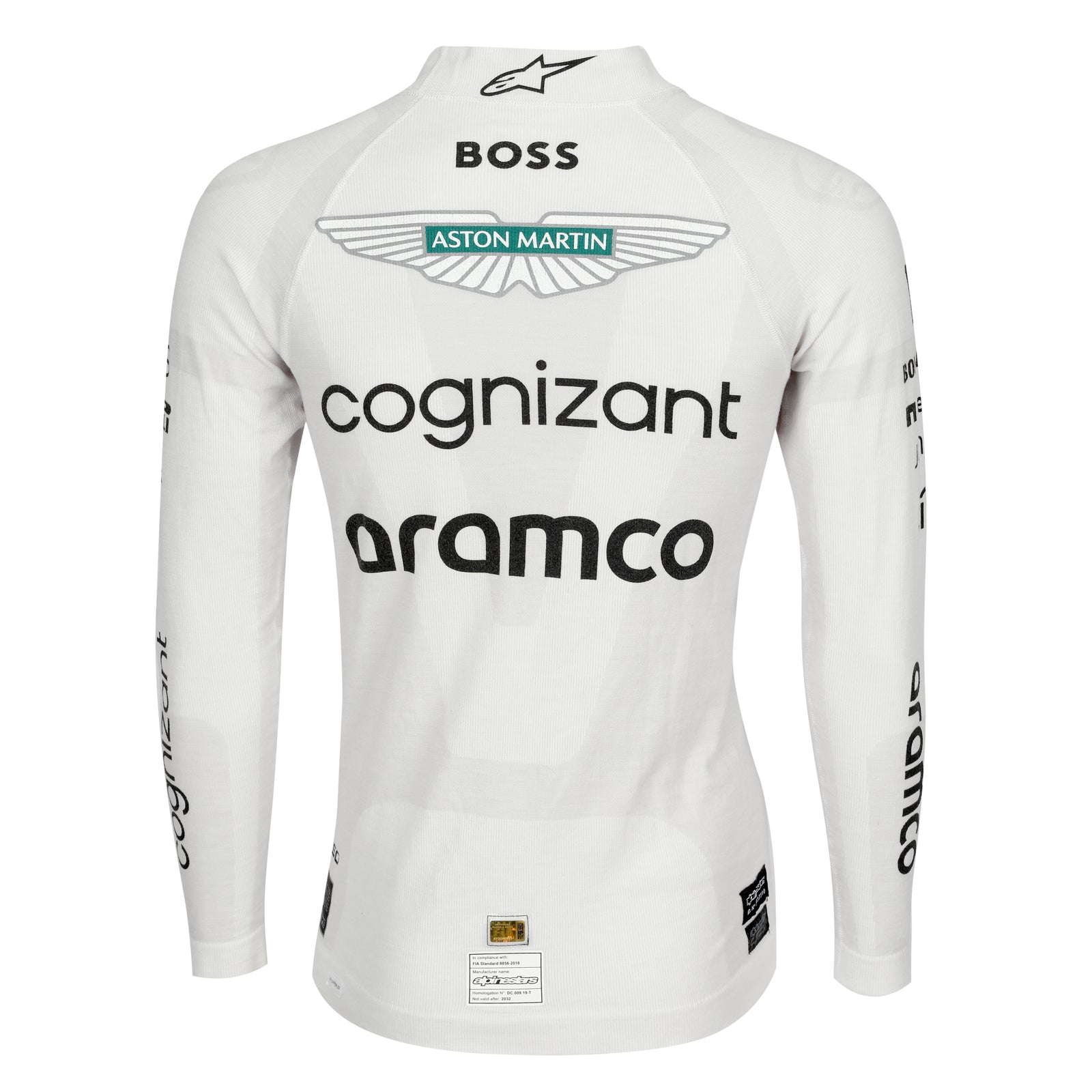 Auction LOT 124 - Fernando Alonso 2022  Aston Martin Aramco F1 Team Un-Signed Nomex - White
