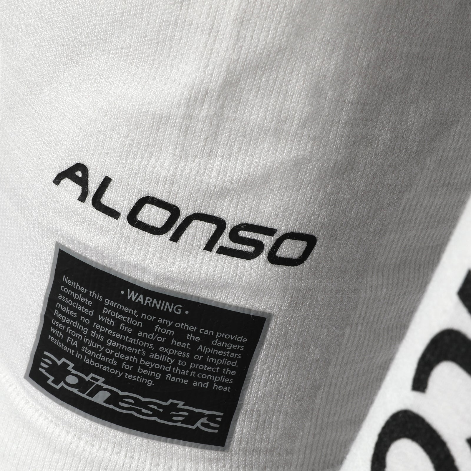 Auction LOT 124 - Fernando Alonso 2022  Aston Martin Aramco F1 Team Un-Signed Nomex - White
