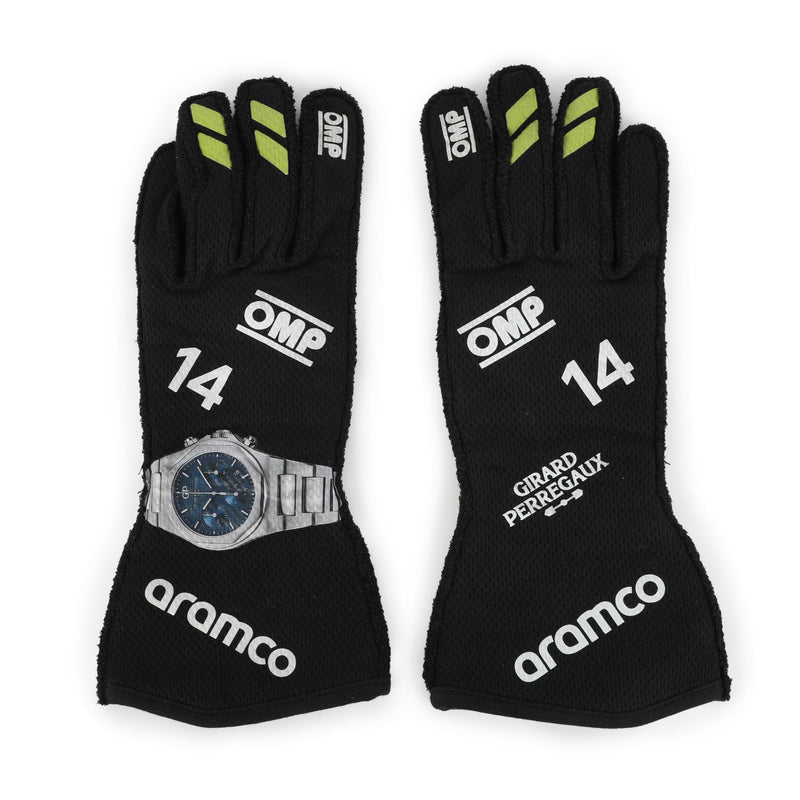 LOT 050 - Fernando Alonso 2024 Aston Martin Aramco Formula One Team Grand Prix Used Gloves