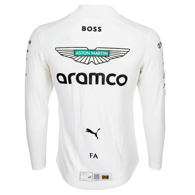 Auction LOT 125 - Fernando Alonso 2025  Aston Martin Aramco F1 Team Un-Signed Nomex - Brazil GP - White
