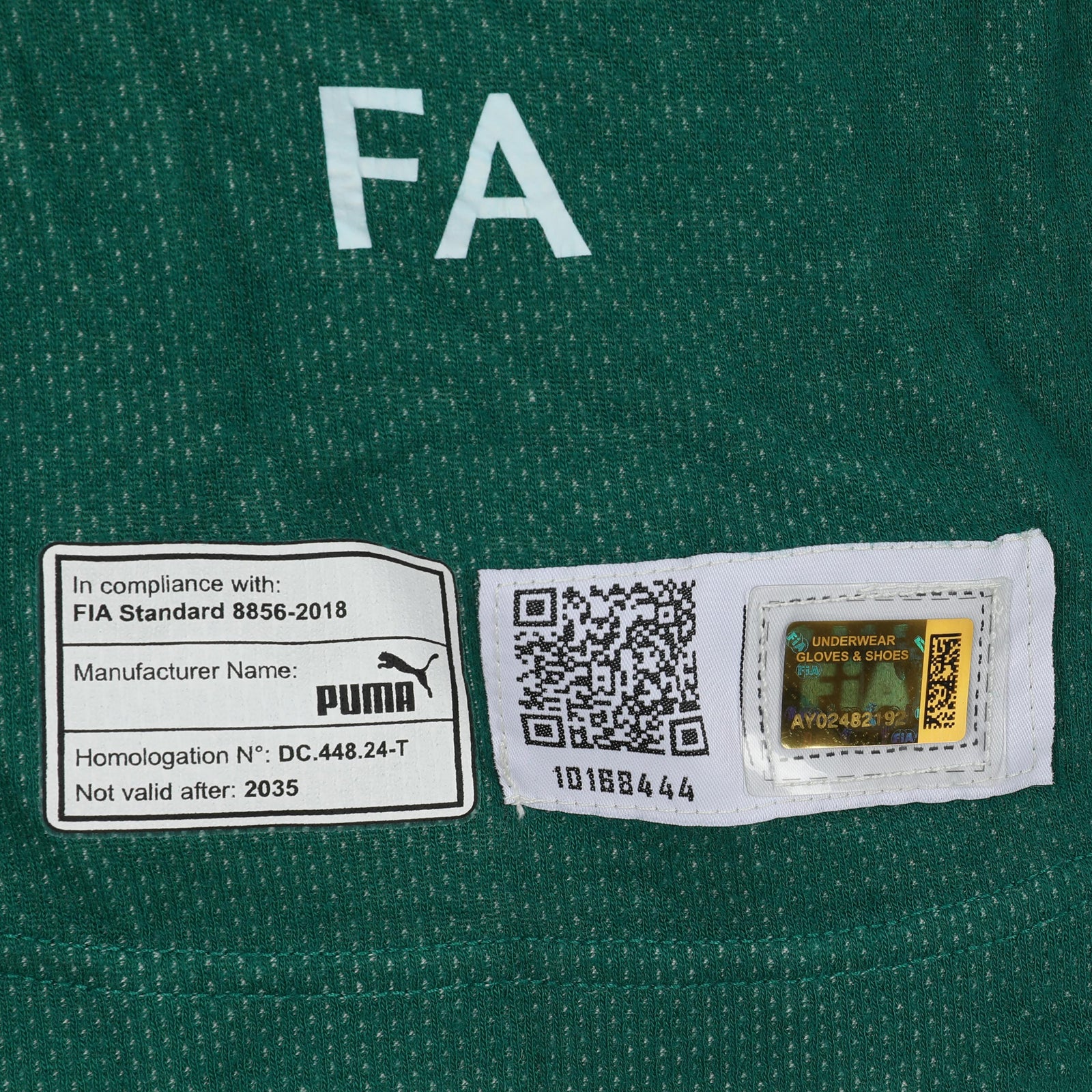LOT 006 - Fernando Alonso 2025 Grand Prix Used Aston Martin Aramco Nomex