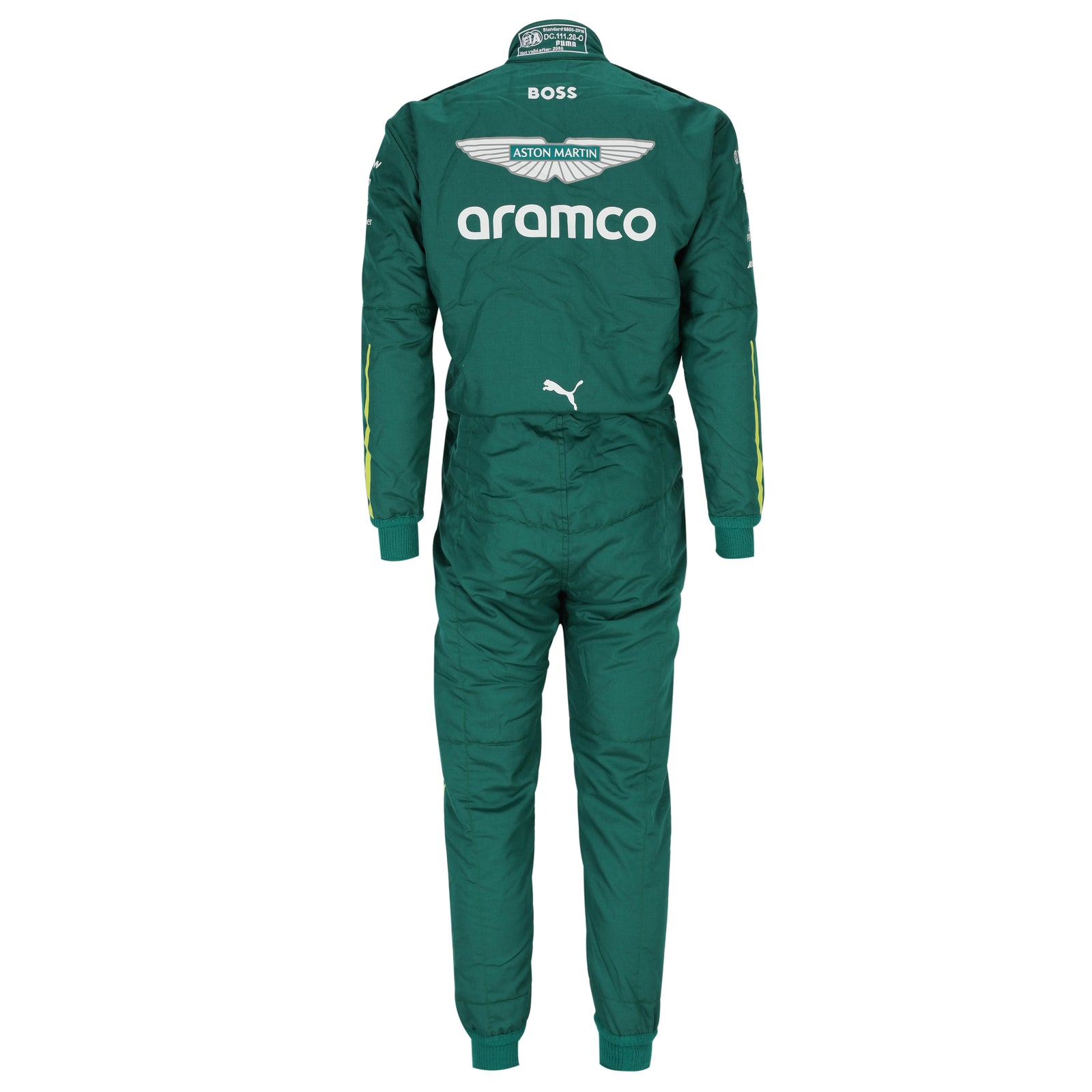 LOT 050 - Fernando Alonso 2025 Grand Prix Used Aston Martin Aramco Race suit