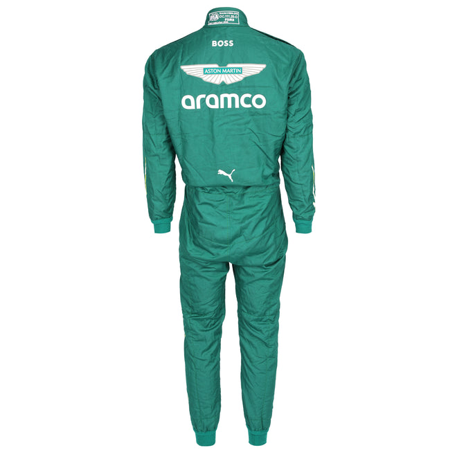 Aston Martin Formula 1 Team Fernando Alonso 2025 British GP used race suit collector display