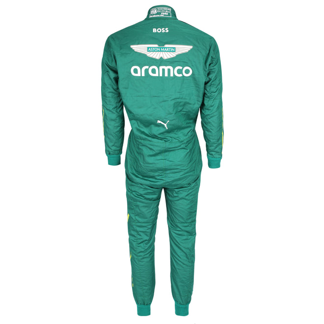 Aston Martin Formula 1 Team Fernando Alonso 2025 Canadian GP used race suit collector display