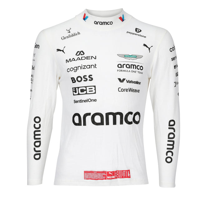 Auction LOT 036 - Fernando Alonso 2025 Aston Martin Aramco F1 ® Team White Nomex