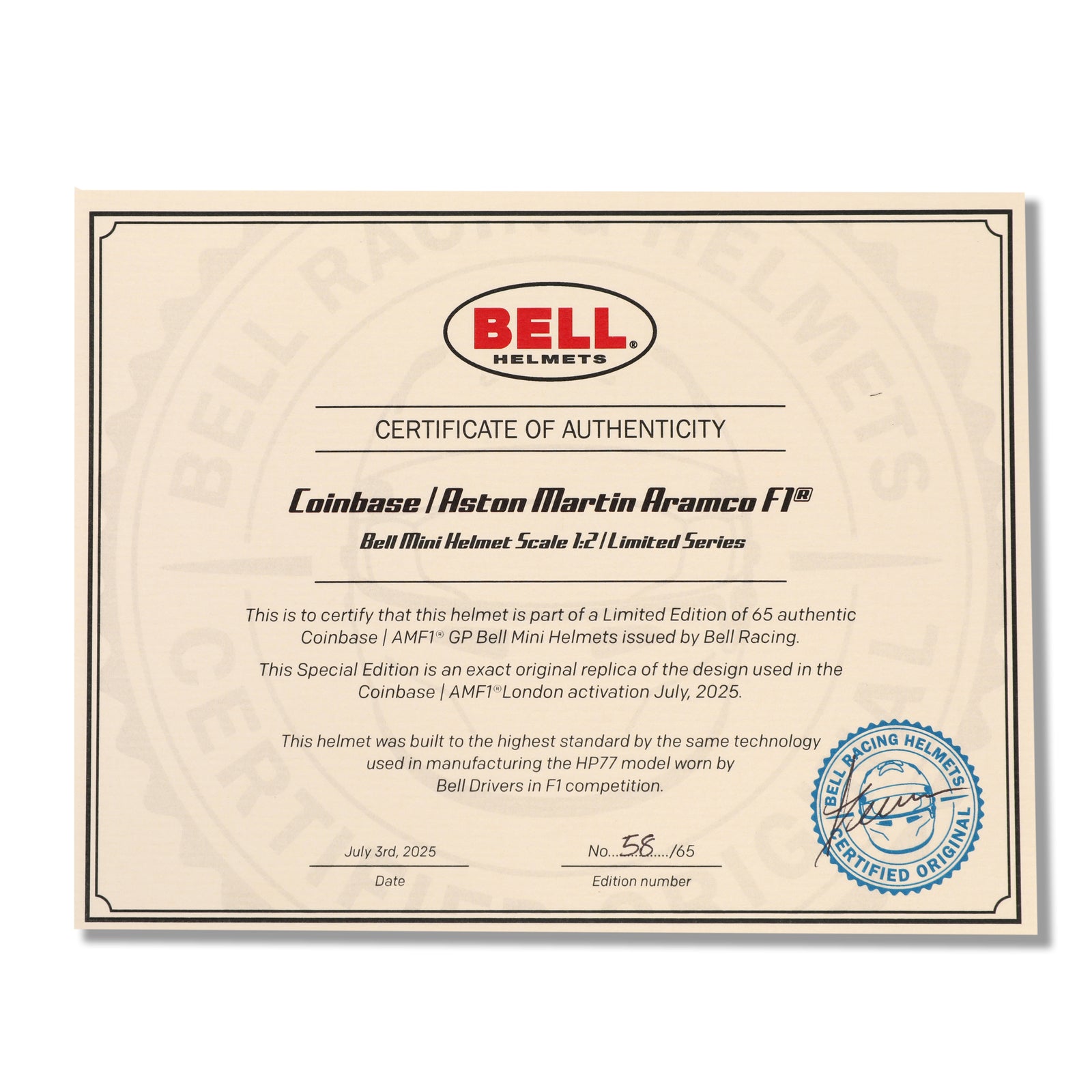 The Miami Auction LOT 001 - Fernando Alonso & Lance Stroll 2025 Dual Signed Mini Helmet