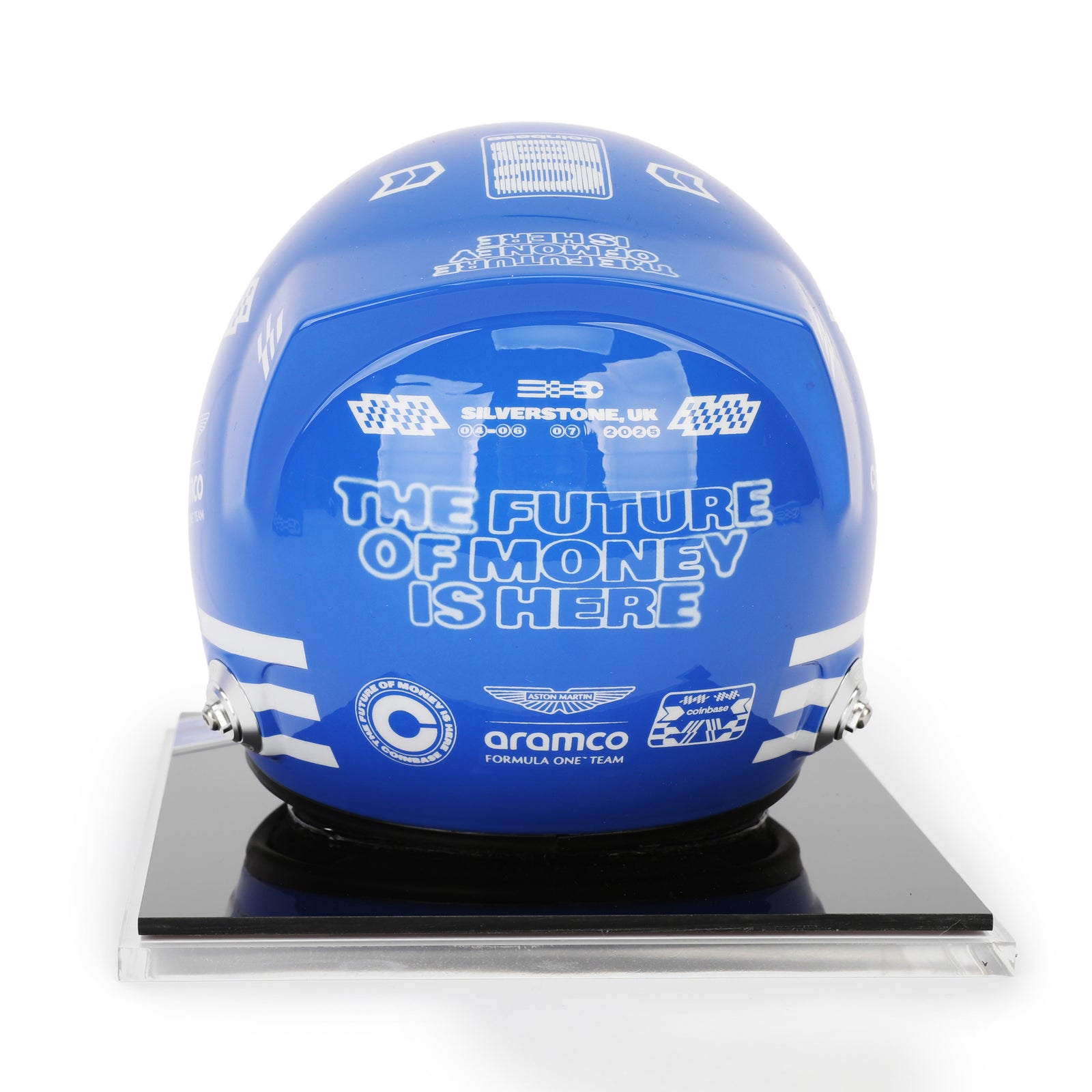 The Miami Auction LOT 001 - Fernando Alonso & Lance Stroll 2025 Dual Signed Mini Helmet