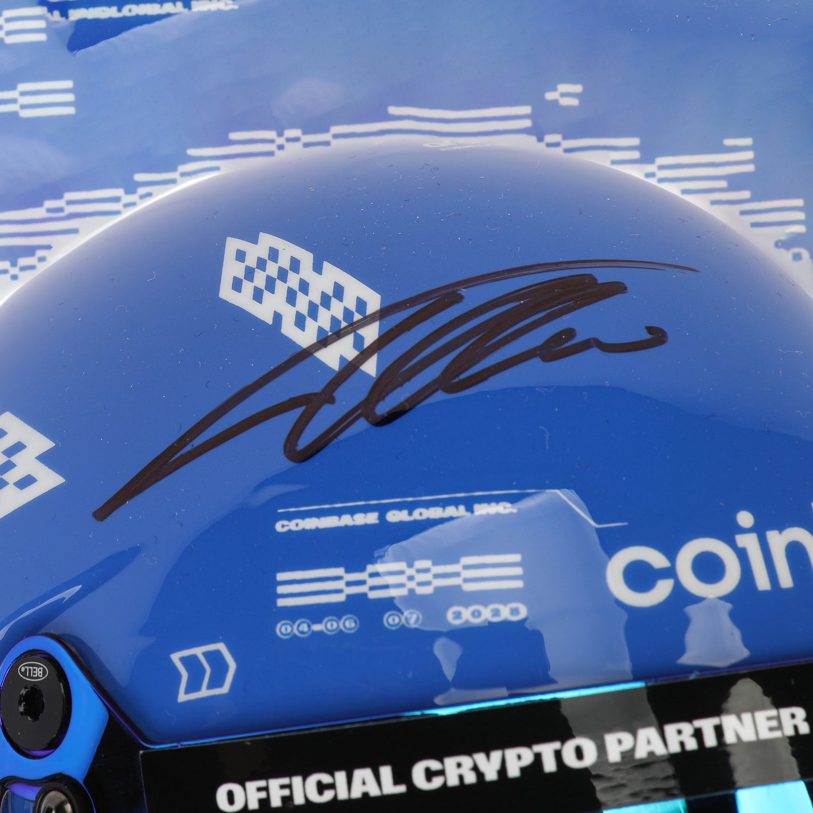 The Miami Auction LOT 001 - Fernando Alonso & Lance Stroll 2025 Dual Signed Mini Helmet