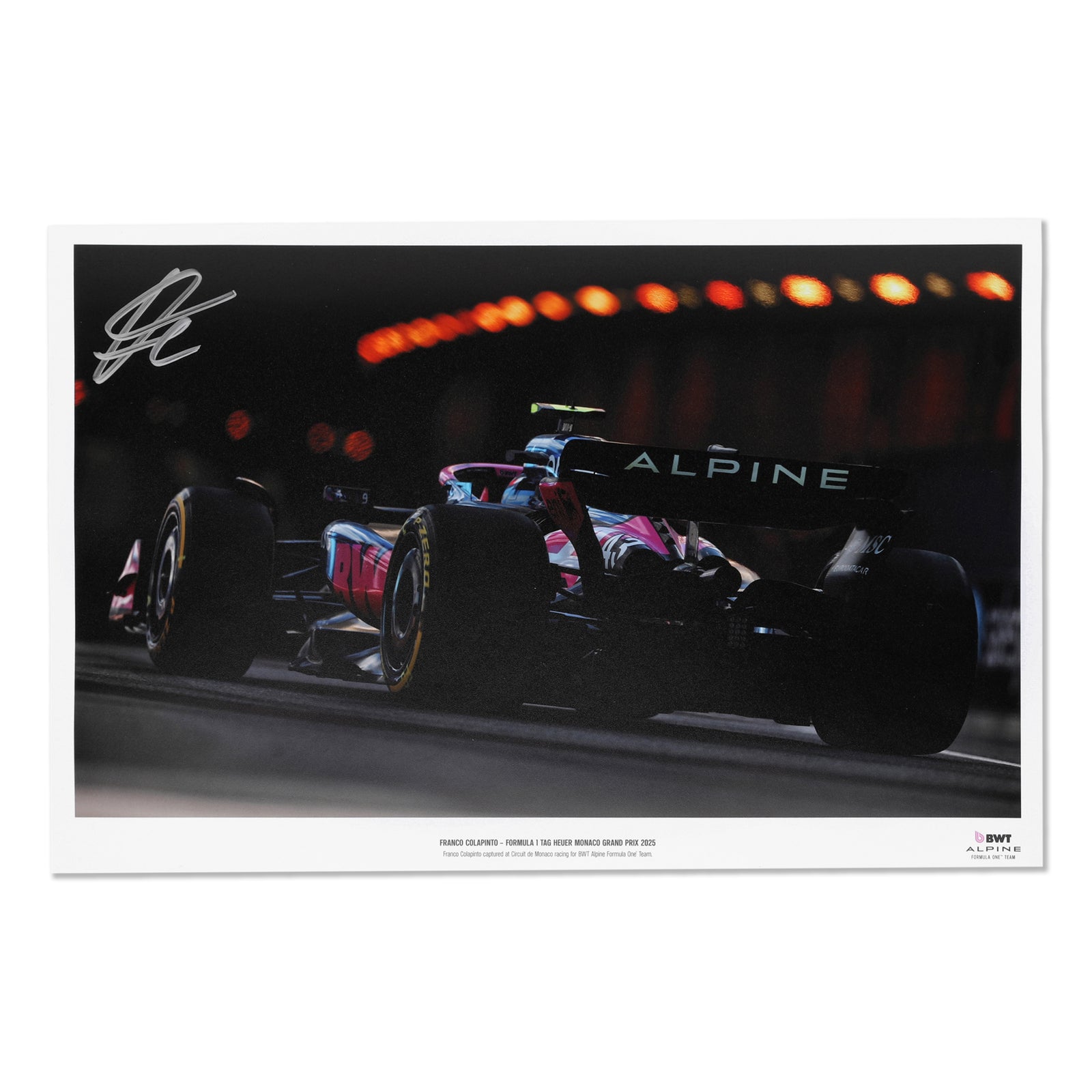 Franco Colapinto 2025 Signed Print - Monaco GP