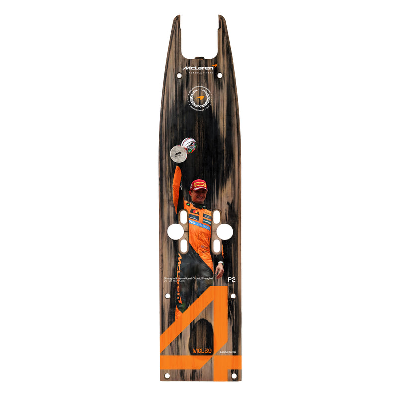 Lando Norris 2025 McLaren Formula 1 Team Race Used Front Skid Plank Wall Art - Chinese GP