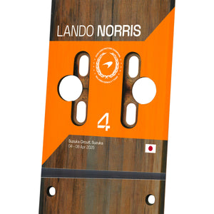 Lando Norris 2025 McLaren Grand Prix Used Front Skid Plank Wall Art - Japanese GP