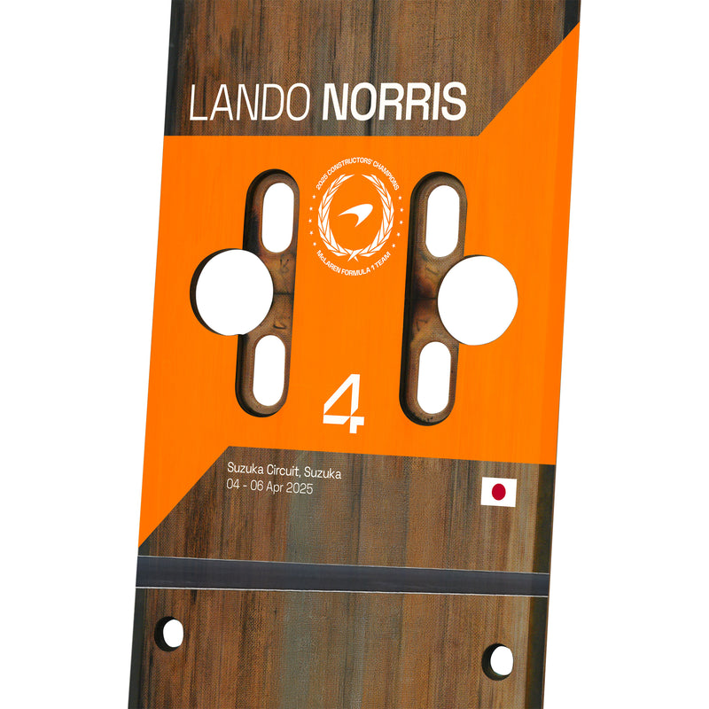 Lando Norris 2025 McLaren Grand Prix Used Front Skid Plank Wall Art - Japanese GP