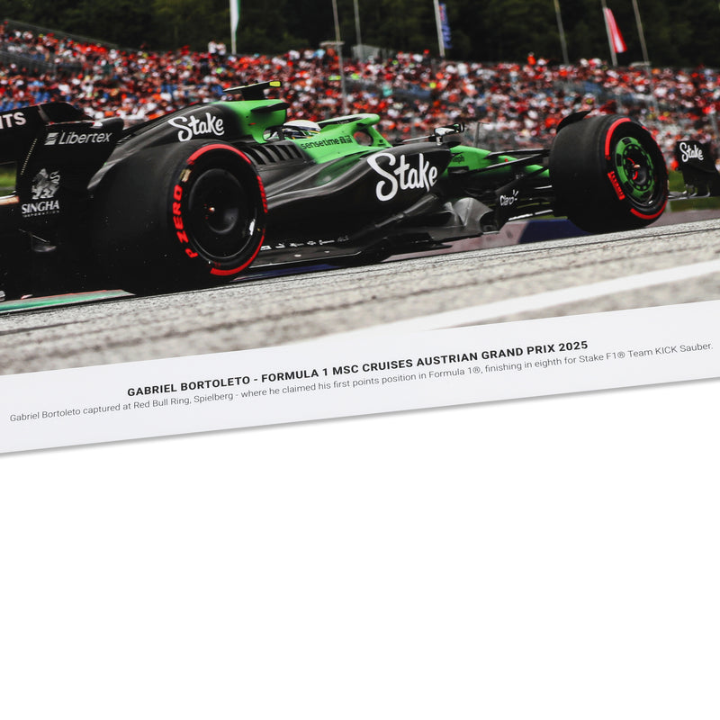 Gabriel Bortoleto 2025 Signed Print - Austrian GP