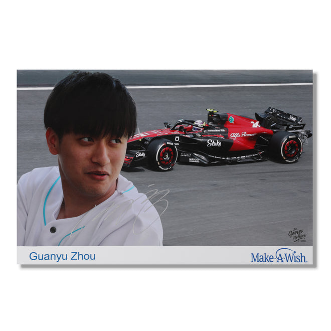 LOT 571 - Guanyu Zhou 2023 Alfa Romeo Signed Poster - Make-A-Wish
