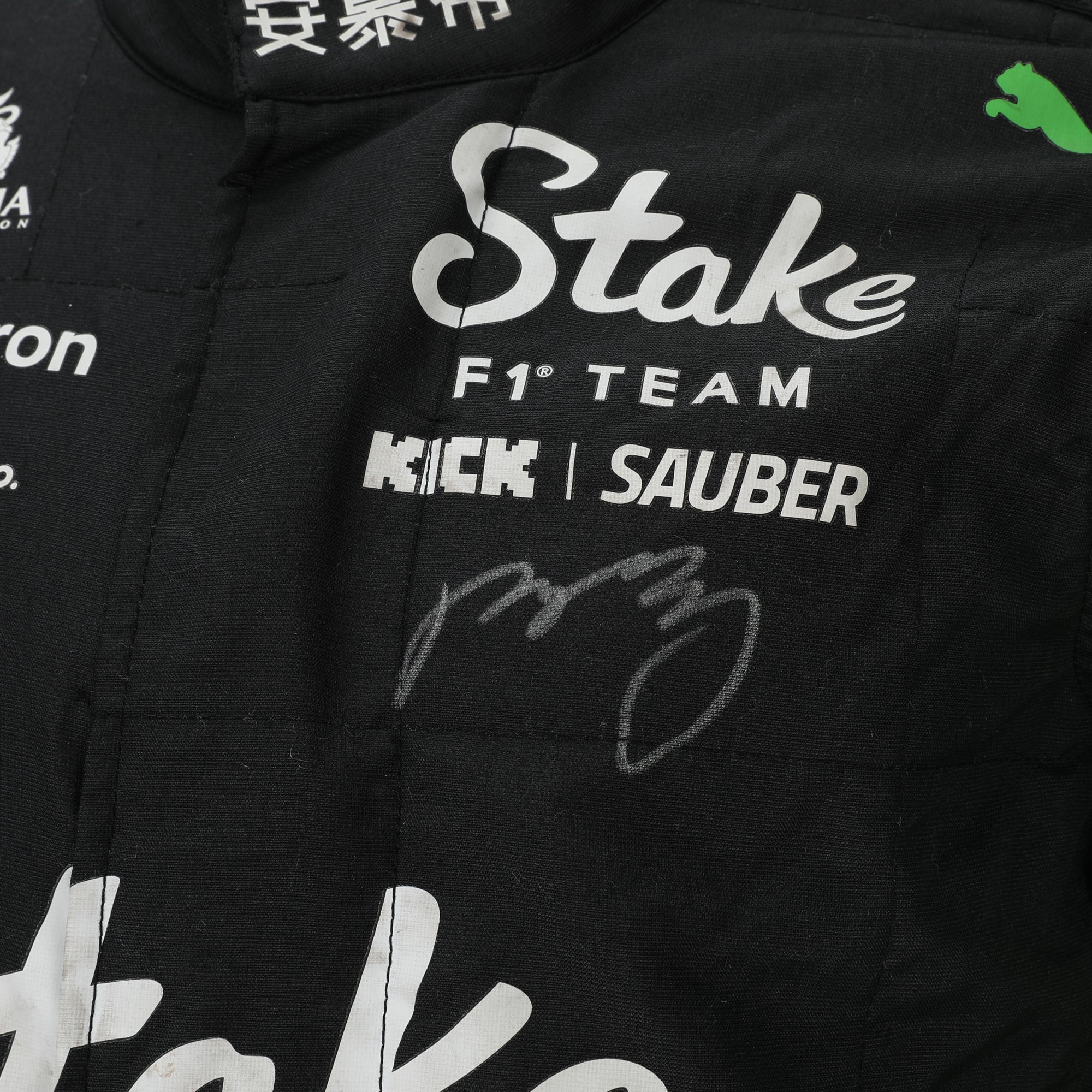 Zhou Guanyu 2024 Signed Stake F1 Team KICK Sauber Grand Prix Used Suit – São Paulo GP