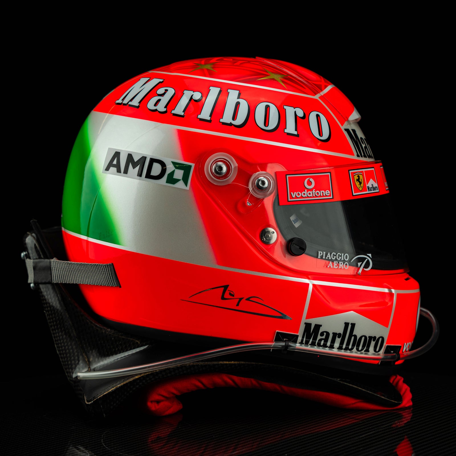 Michael Schumacher 2004 Helmet - Monza Replica Signed with HANS device