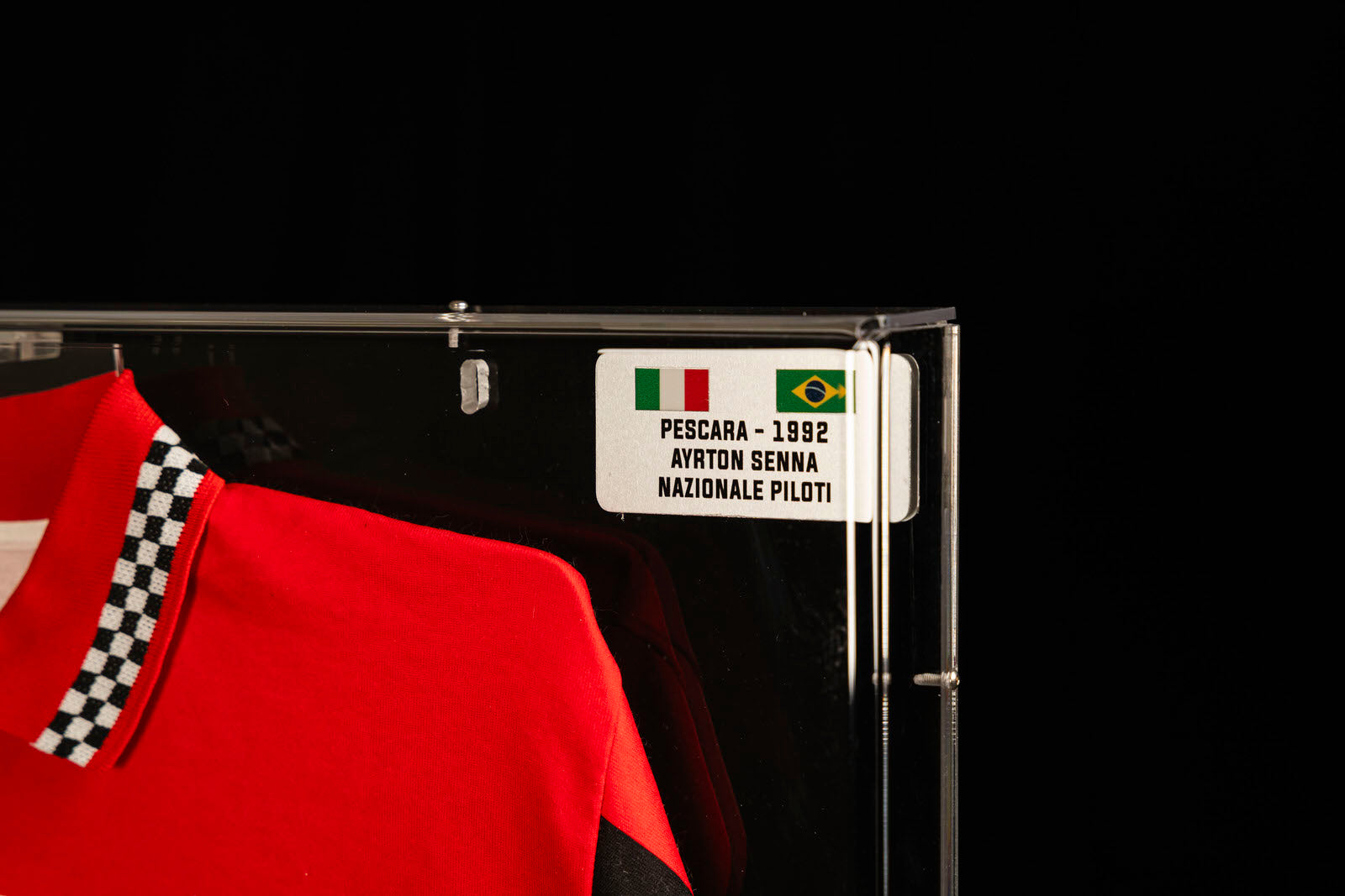 The Miami Auction LOT 002- Ayrton Senna 1992 Nazionale Piloti Shirt - Signed Framed