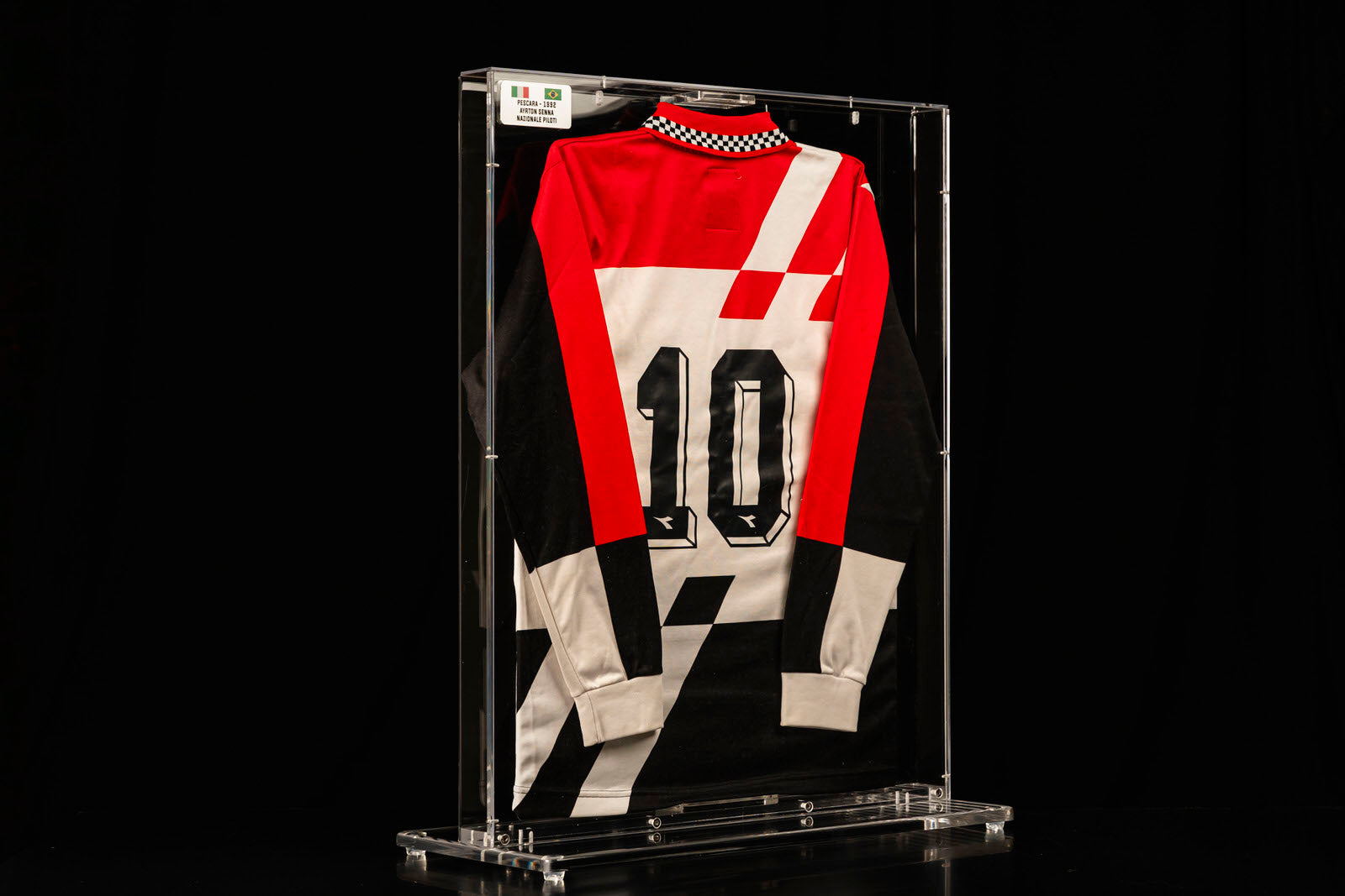 The Miami Auction LOT 002- Ayrton Senna 1992 Nazionale Piloti Shirt - Signed Framed