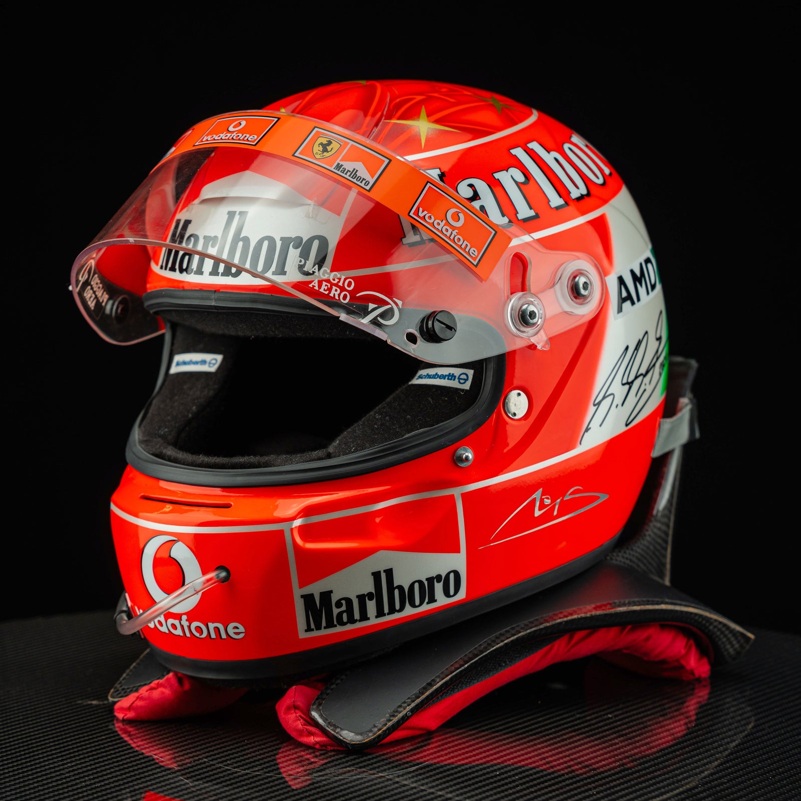 Michael Schumacher 2004 Helmet - Monza Replica Signed with HANS device