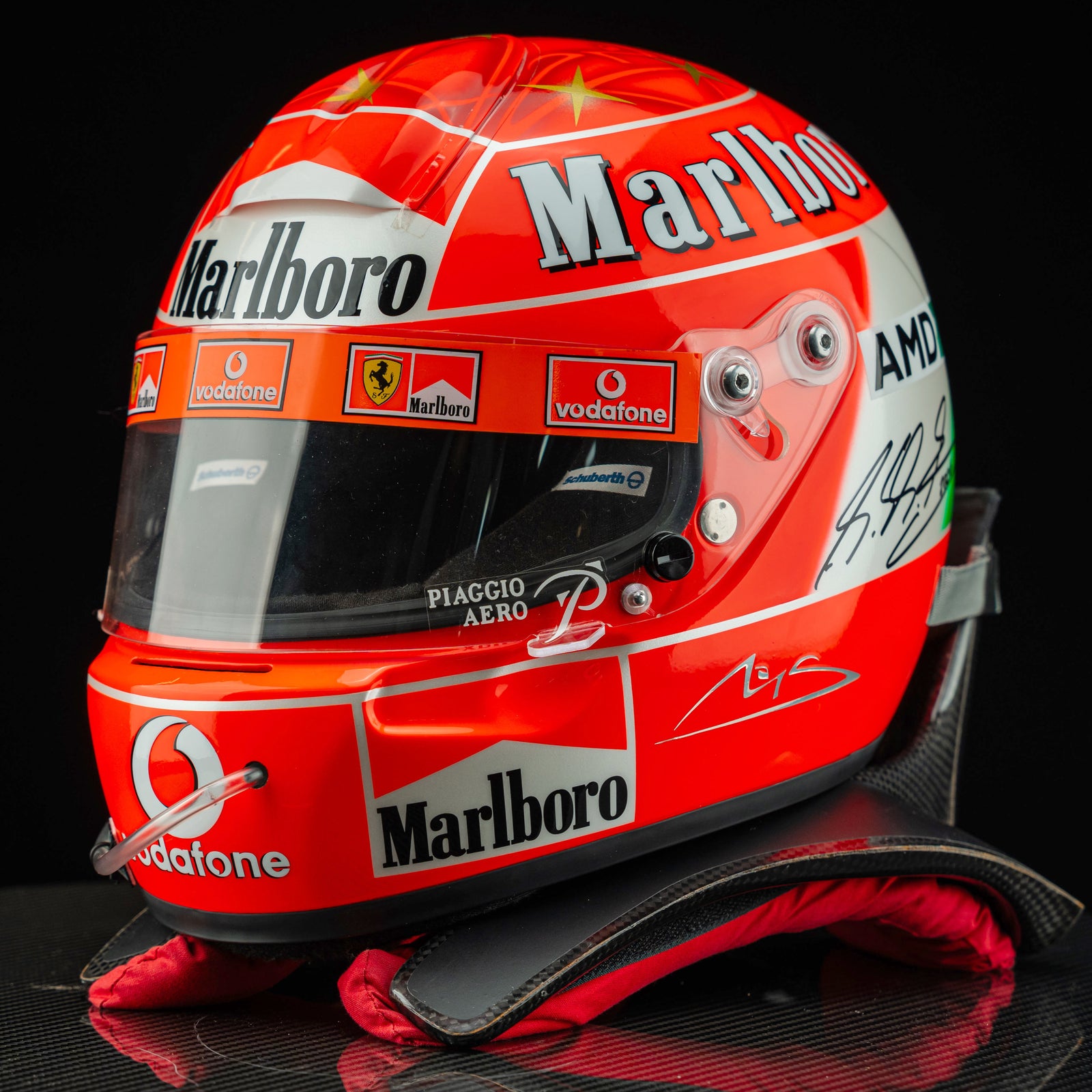 Michael Schumacher 2004 Helmet - Monza Replica Signed with HANS device