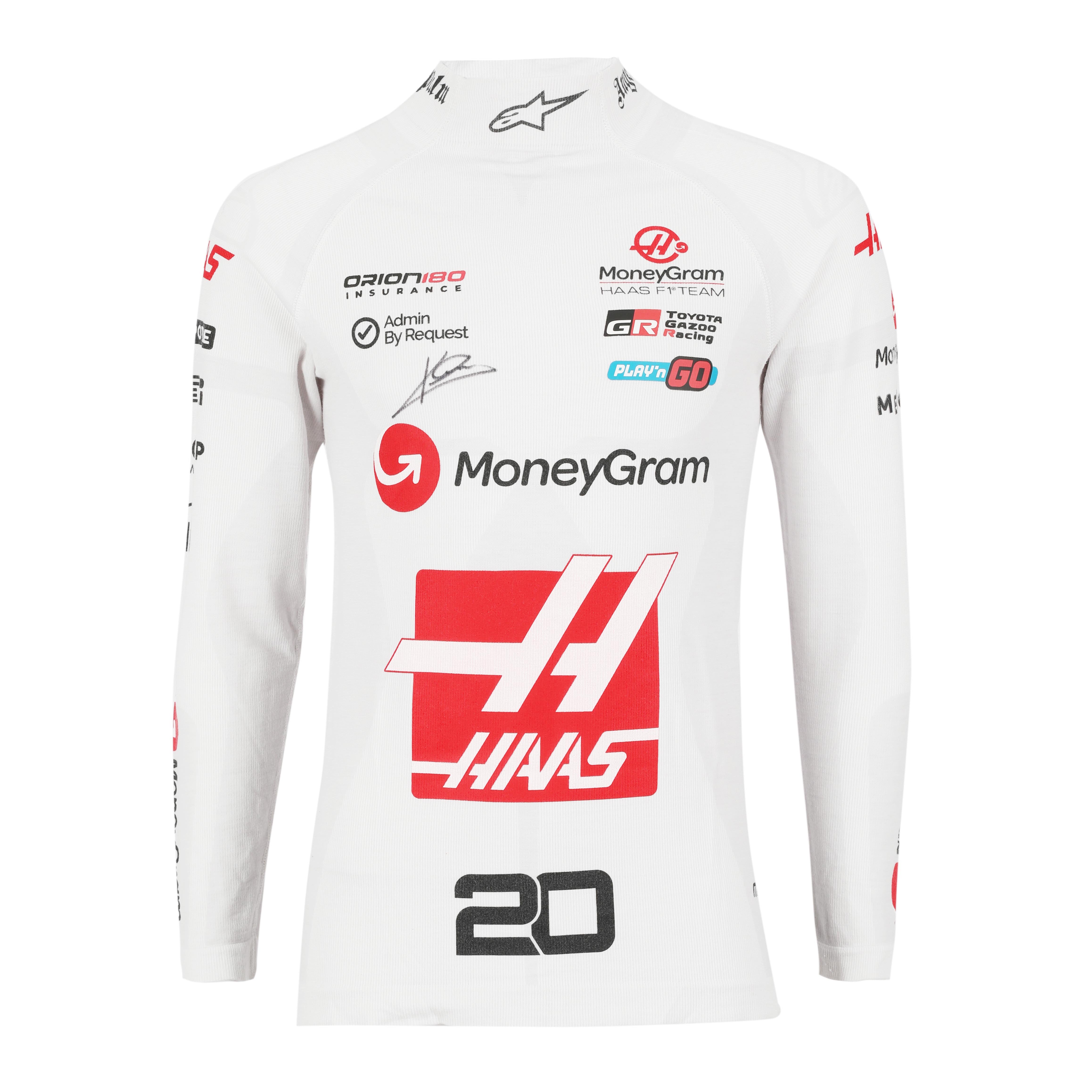 Kevin Magnussen Signed 2024 Moneygram Haas F1 Team Race Used Nomex - Abu Dhabi GP