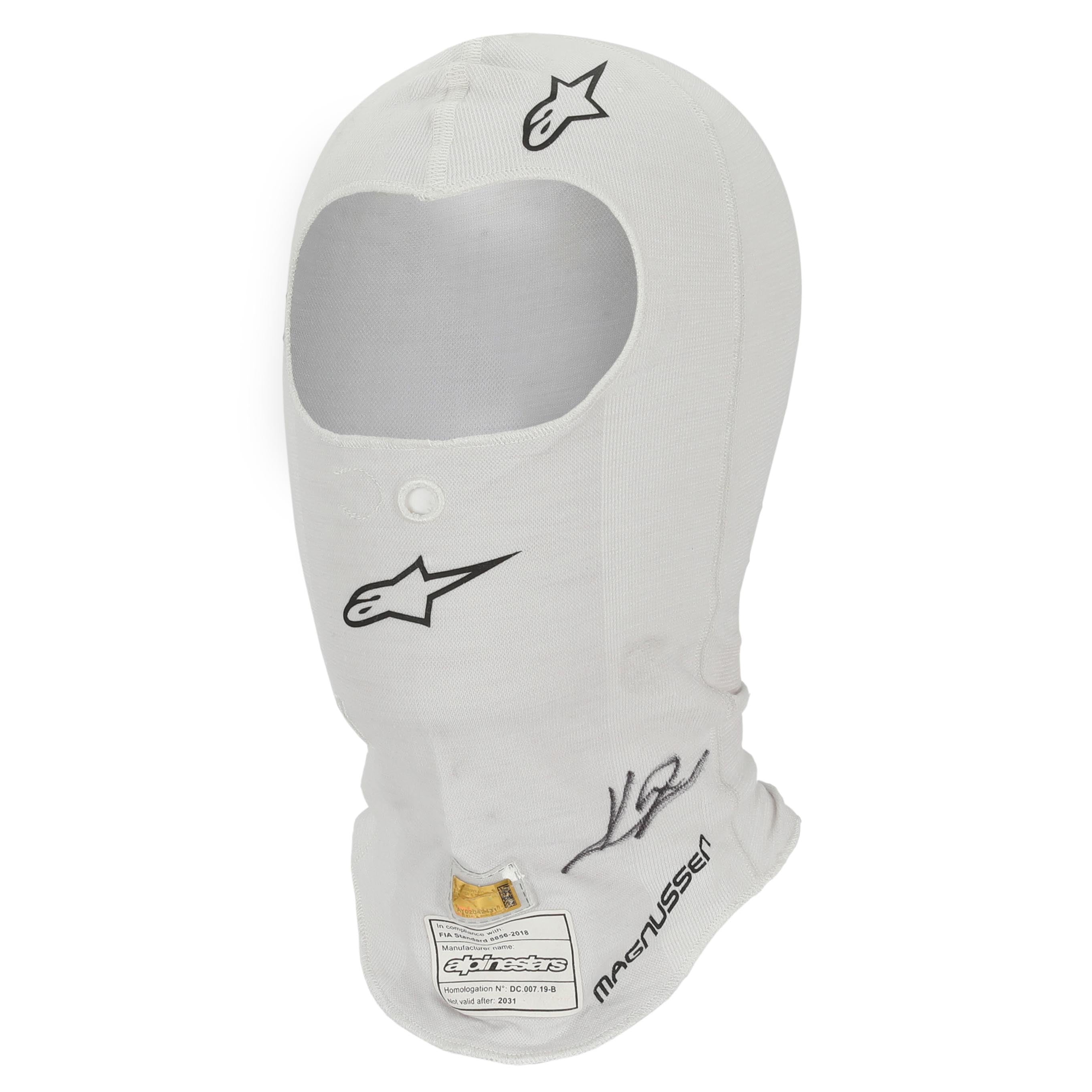 Kevin Magnussen Signed 2024 Season Moneygram Haas F1 Team Grand Prix Used Balaclava