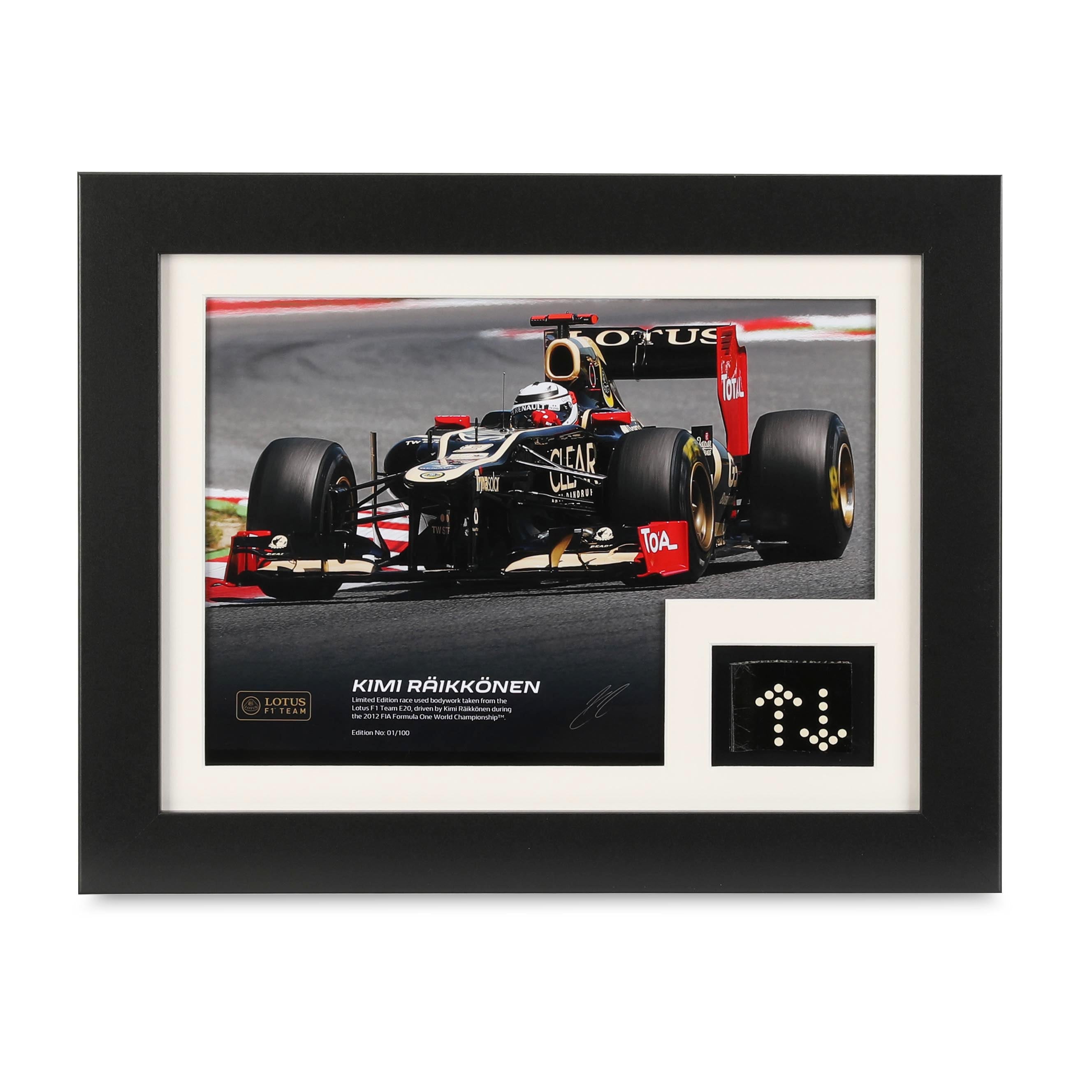 Limited “First to Finnish" Edition Kimi Raikkonen 2012 Lotus F1 Team Bodywork & Photo