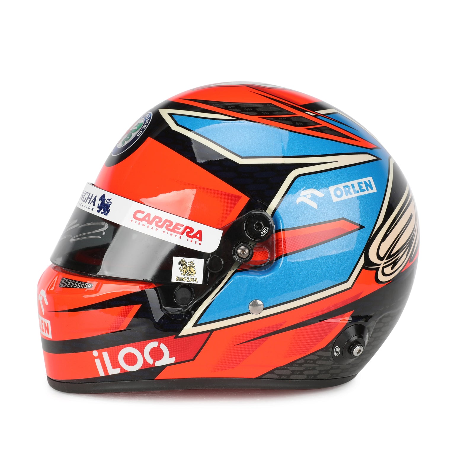 LOT 605 - Kimi Raikkonen 2021 1:2 Signed Mini Helmet